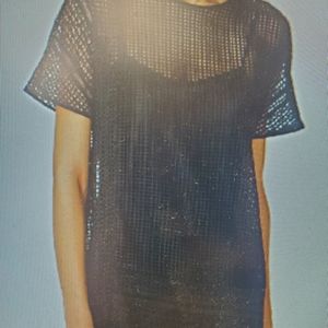 ARMANI EXCHANGE NETTED SHEER LACE TEE DRESS SIZE XL